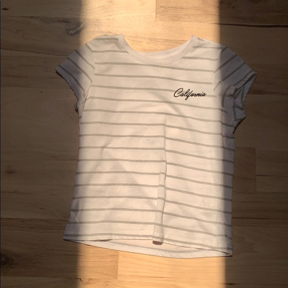 Striped California Embroidered T shirt